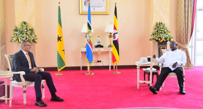 Strengthening Bilateral Relations! Inside President Museveni's Meeting With His Sao Tome And Principe Counterpart
